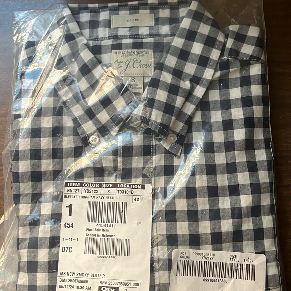 JCREW MENS S CHECKERED COLLARED SHIRT